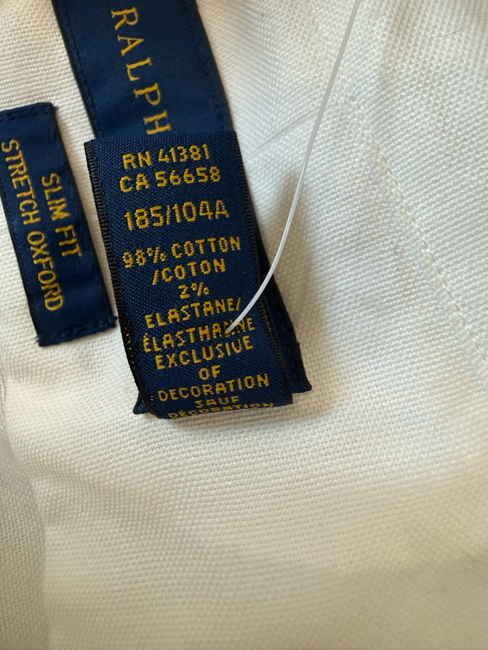 Ralph Lauren Slim Fit Stretch Oxford Button Down Shirt White XL NWT - Picture 6 of 8